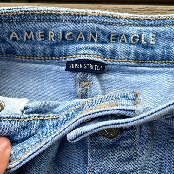 American Eagle Womens Blue Jean Denim Mini Skirt Button Front Light Blue Size 10 - Picture 5 of 9